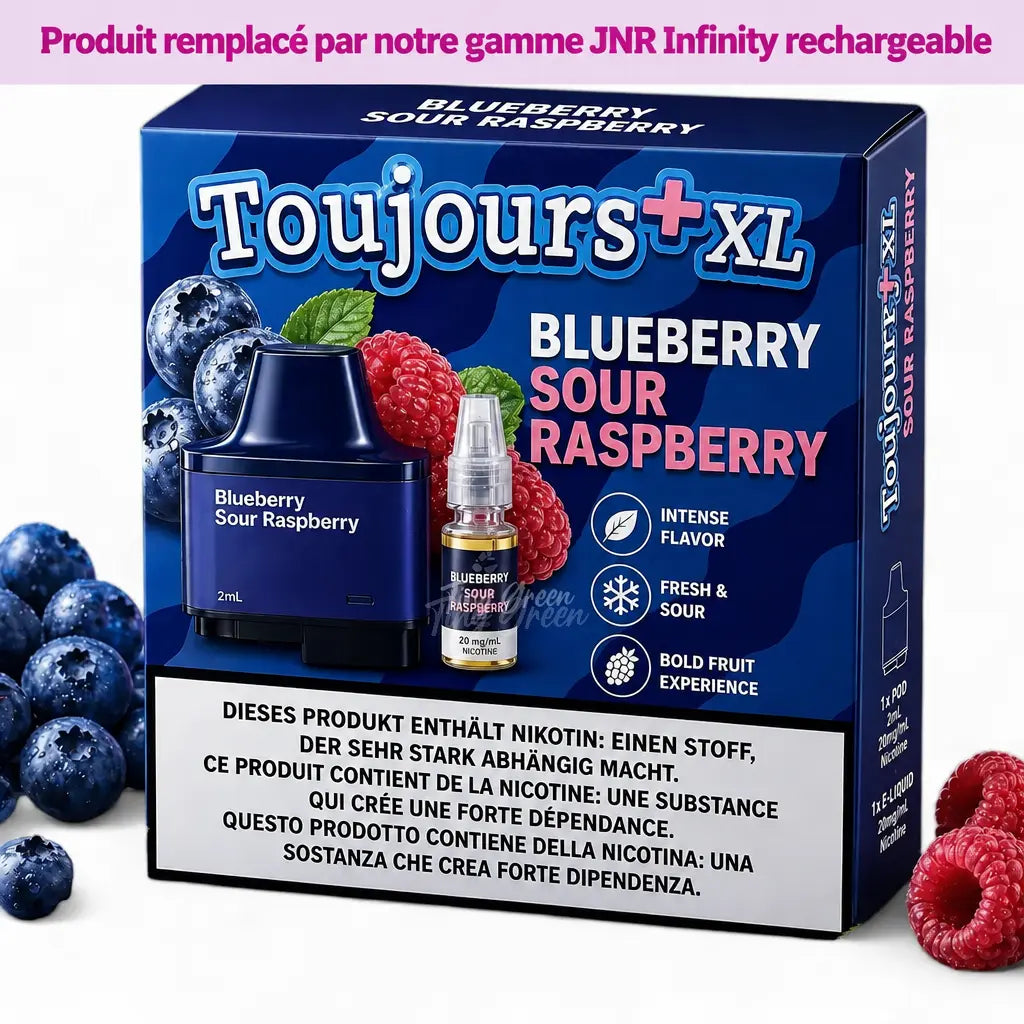Recharge Toujours Plus XL Blueberry Sour Raspberry 10ml - Tiny Green