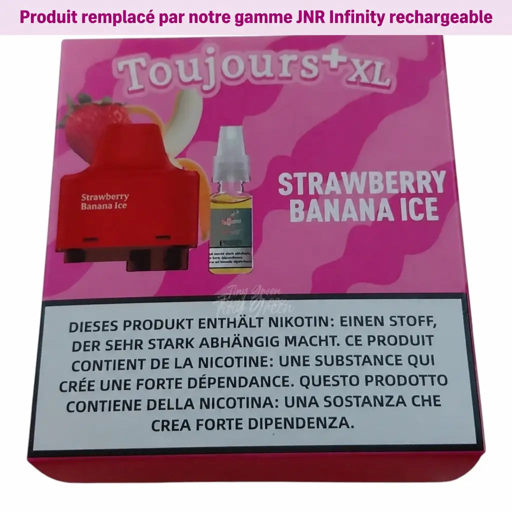 Recharge Toujours Plus XL Strawberry Banana Ice 10ml - Tiny Green