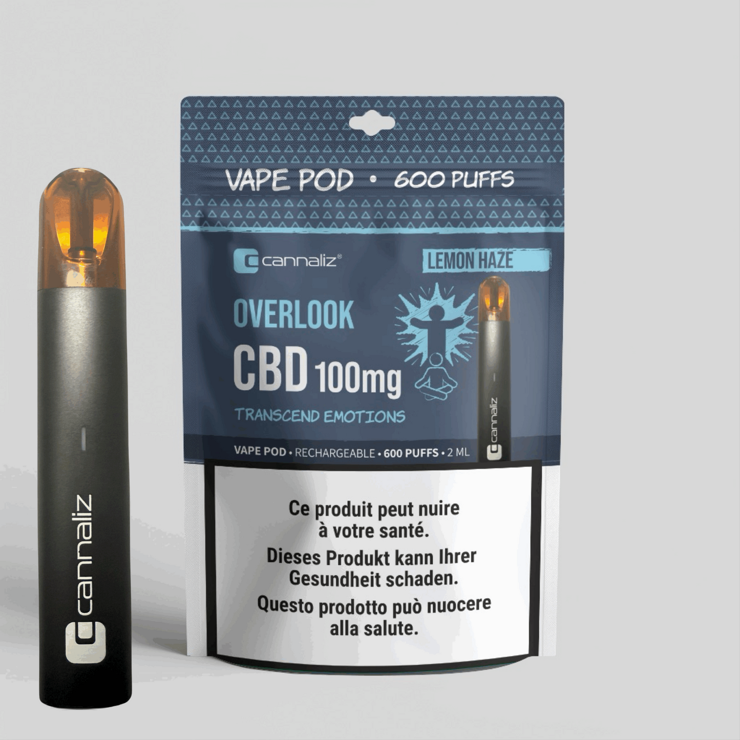 Cannabis Pod – Prêt à l'emploi – CBD 100 mg – Lemon Haze